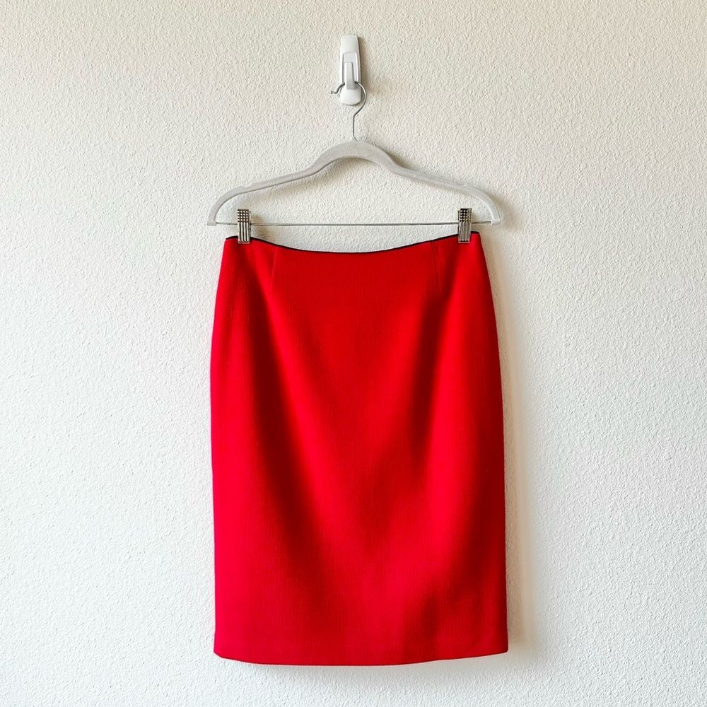 *Lafayette 148 Wool Pencil Skirt in Red Size 4